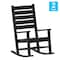 Flash Furniture Black All-Weather Outdoor Rocking Chair, 2PK 2-LE-HMP-2002-110-BK-GG - alternate 2
